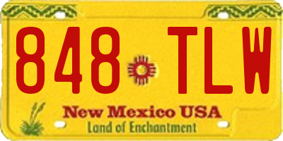 NM license plate 848TLW