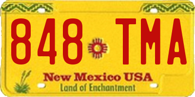 NM license plate 848TMA