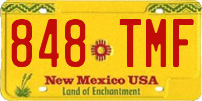 NM license plate 848TMF