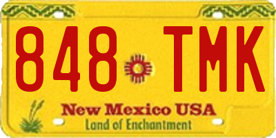 NM license plate 848TMK