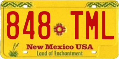 NM license plate 848TML