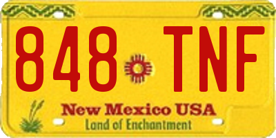NM license plate 848TNF