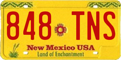 NM license plate 848TNS