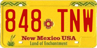 NM license plate 848TNW