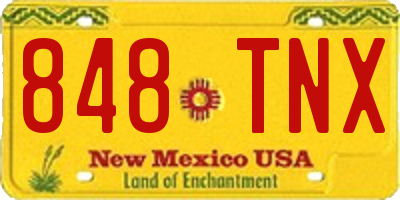 NM license plate 848TNX