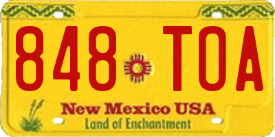 NM license plate 848TOA