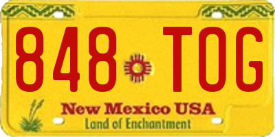 NM license plate 848TOG