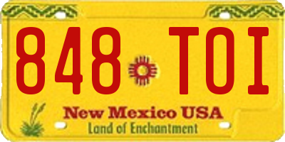 NM license plate 848TOI