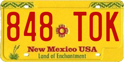 NM license plate 848TOK