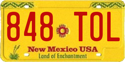 NM license plate 848TOL