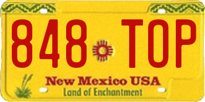 NM license plate 848TOP