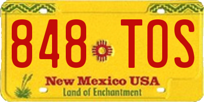 NM license plate 848TOS