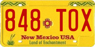 NM license plate 848TOX