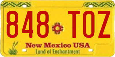 NM license plate 848TOZ