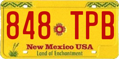 NM license plate 848TPB