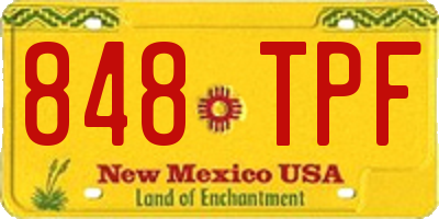 NM license plate 848TPF