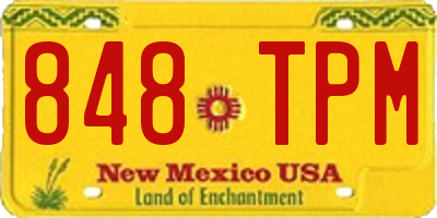NM license plate 848TPM