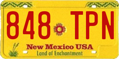 NM license plate 848TPN