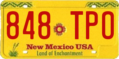 NM license plate 848TPO