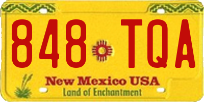 NM license plate 848TQA