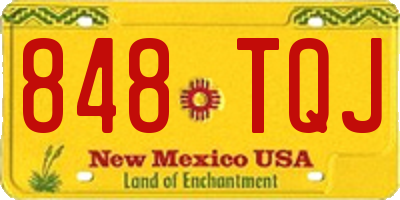 NM license plate 848TQJ
