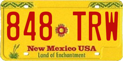 NM license plate 848TRW