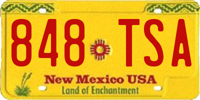 NM license plate 848TSA