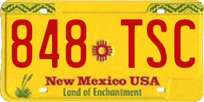 NM license plate 848TSC