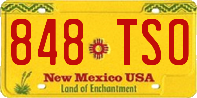 NM license plate 848TSO