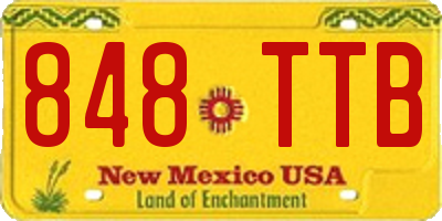 NM license plate 848TTB