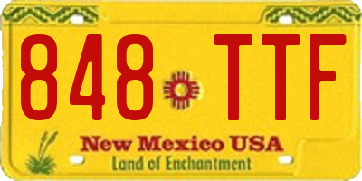NM license plate 848TTF