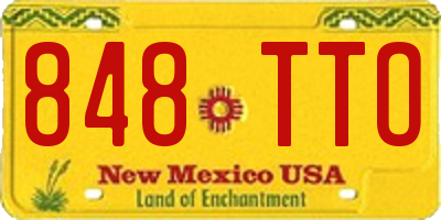 NM license plate 848TTO