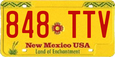 NM license plate 848TTV