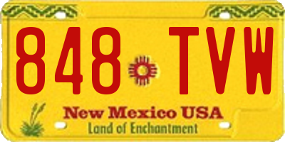 NM license plate 848TVW