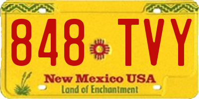 NM license plate 848TVY