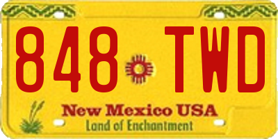 NM license plate 848TWD