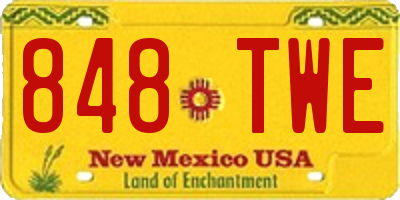 NM license plate 848TWE