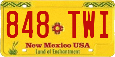 NM license plate 848TWI