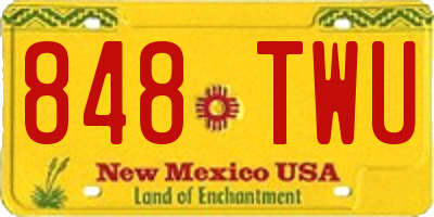 NM license plate 848TWU