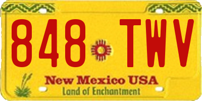 NM license plate 848TWV
