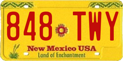 NM license plate 848TWY