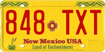 NM license plate 848TXT