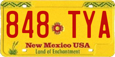 NM license plate 848TYA