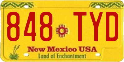 NM license plate 848TYD