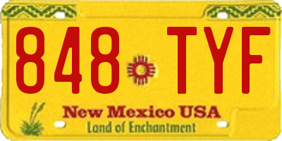 NM license plate 848TYF