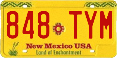 NM license plate 848TYM