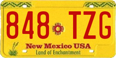 NM license plate 848TZG