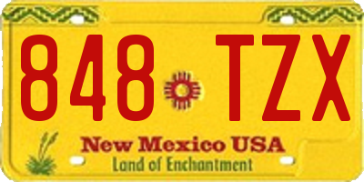 NM license plate 848TZX