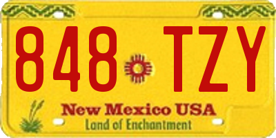 NM license plate 848TZY