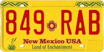 NM license plate 849RAB